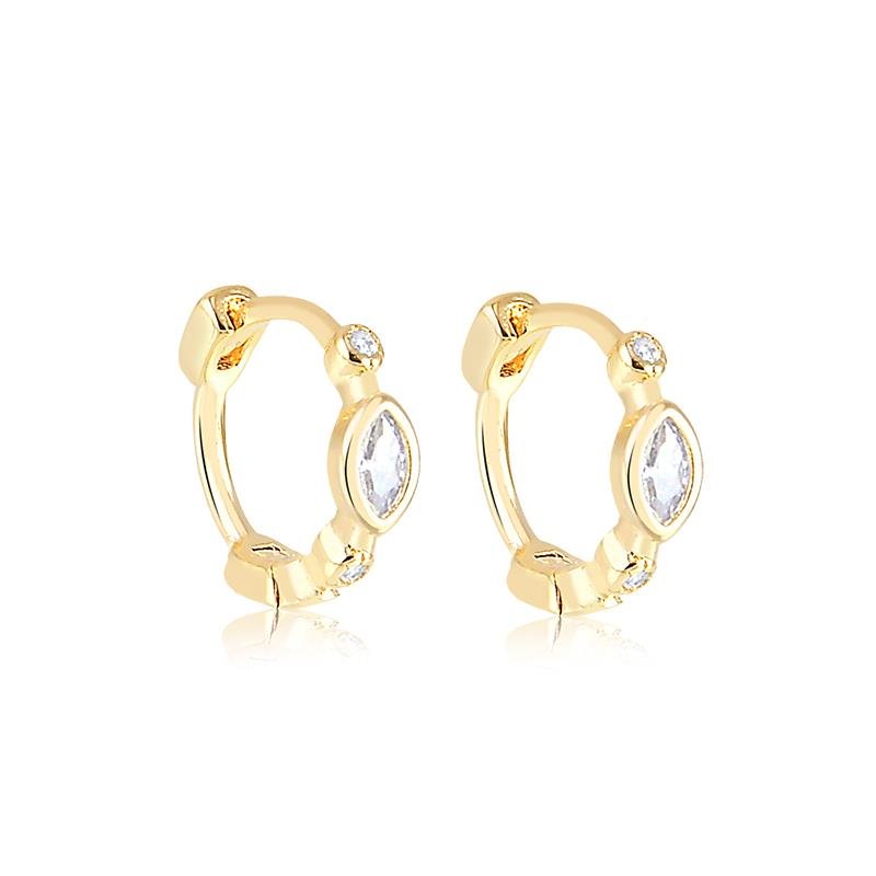 BRINCO TRIO ARGOLA CRAVEJADA FOLHEADO A OURO 18K