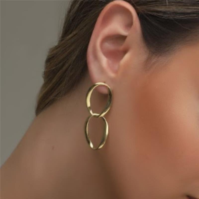 BRINCO CORRENTE ELO GRANDE FOLHEADO A OURO 18K