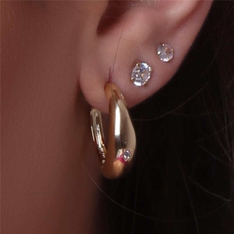 BRINCO GOTA FOLHEADO A OURO 18K