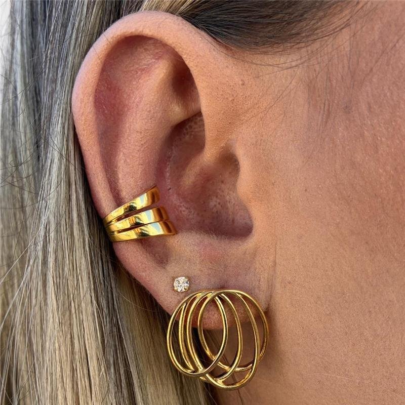 BRINCO LISO FOLHEADO A OURO 18K