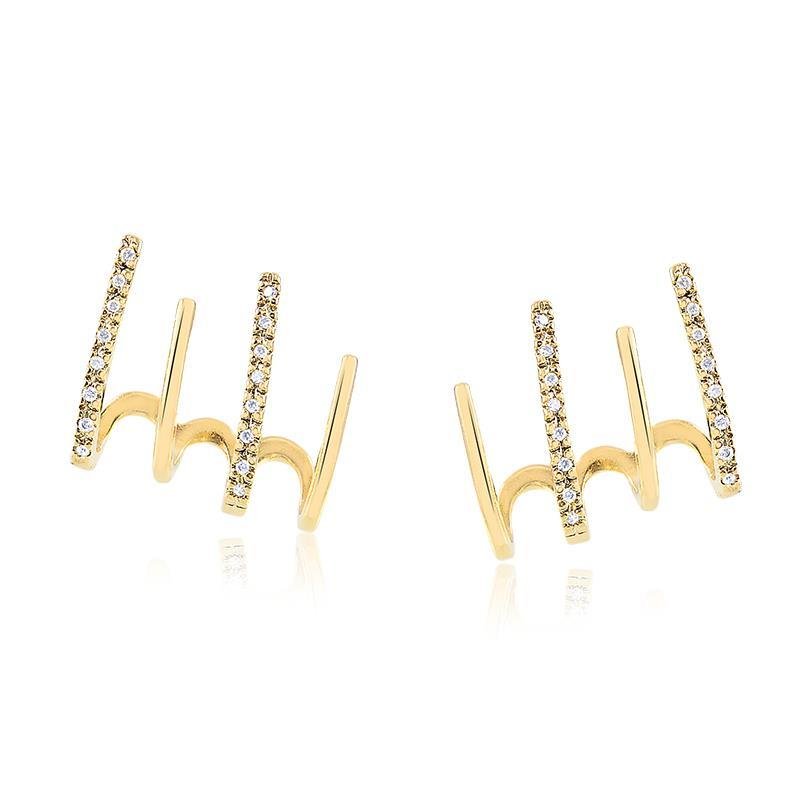 BRINCO EAR CUFF FOLHEADO A OURO 18K