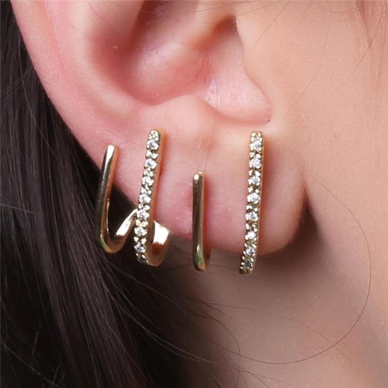 BRINCO EAR CUFF FOLHEADO A OURO 18K