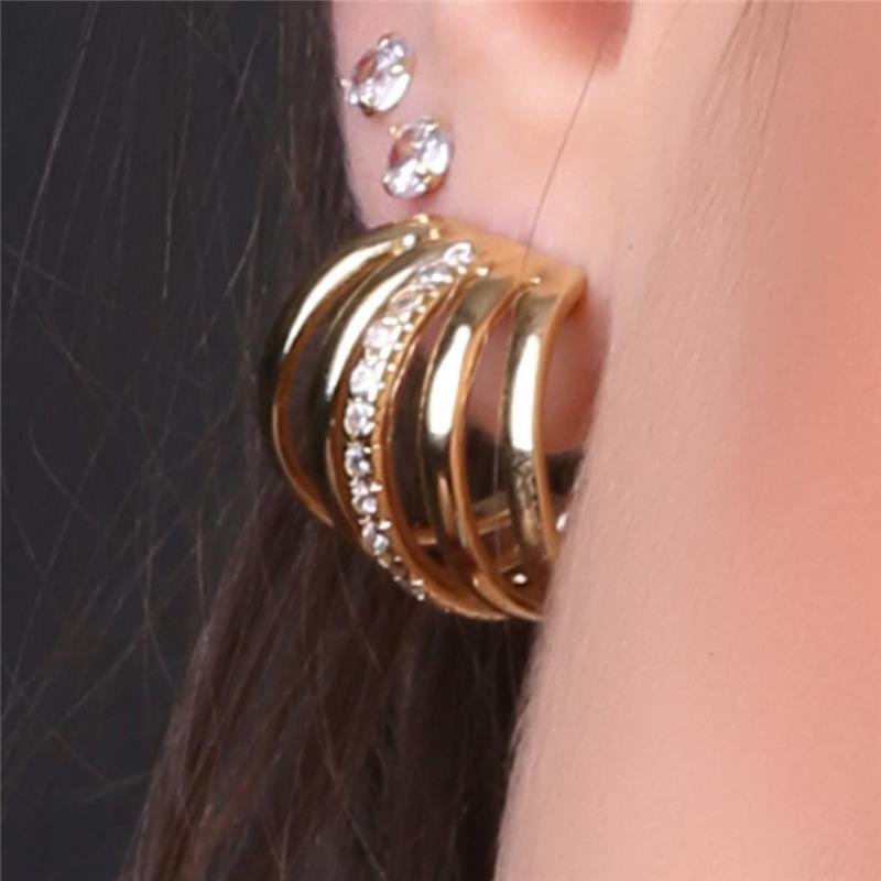 BRINCO CRAVEJADO FOLHEADO A OURO 18K