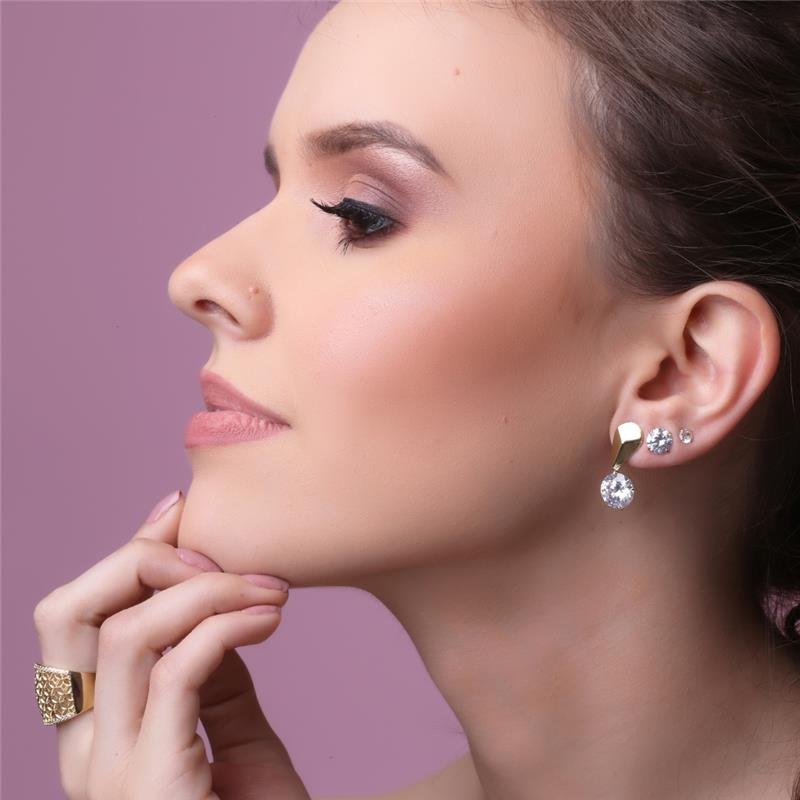 BRINCO PONTO DE LUZ FOLHEADO A OURO 18K