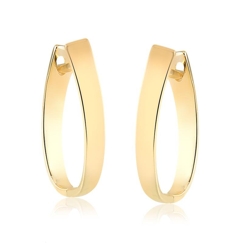 BRINCO ARGOLA CLICK OVAL BANHADA A OURO 18K