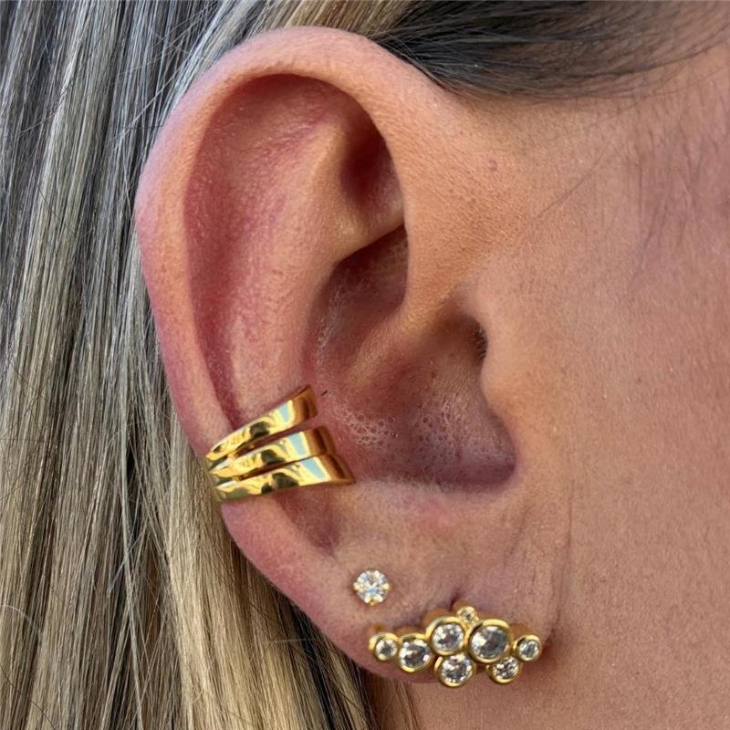 BRINCO DE ZIRCÔNIAS FOLHEADO A OURO 18K