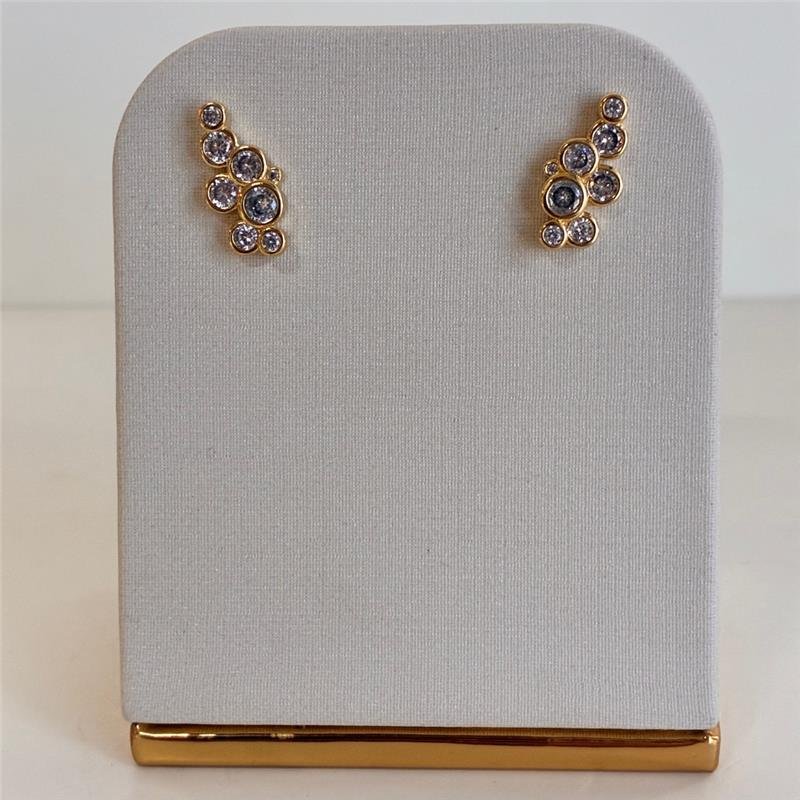 BRINCO DE ZIRCÔNIAS FOLHEADO A OURO 18K