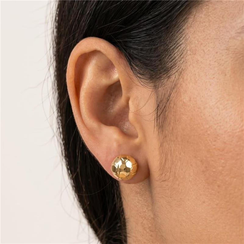 BRINCO BOLA DIAMANTADA 8MMM FOLHEADO A OURO 18K