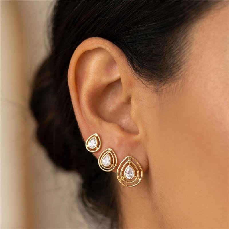 BRINCO TRIO ORGÂNICO FOLHEADO A OURO 18K 