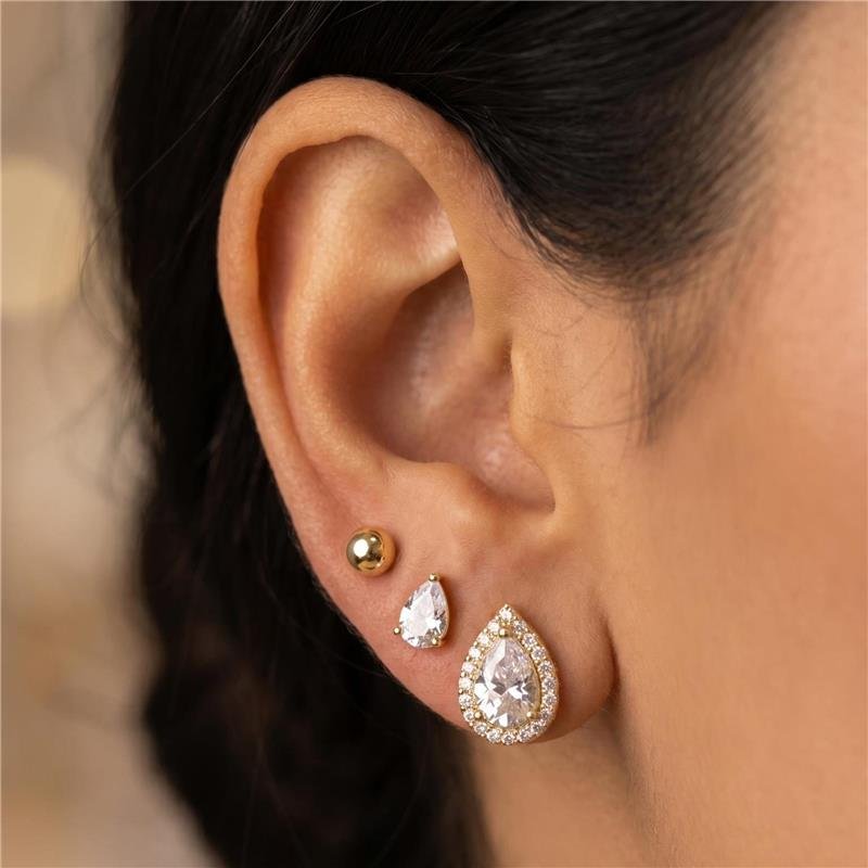 BRINCO TRIO CRAVEJADO FOLHEADO A OURO 18K 