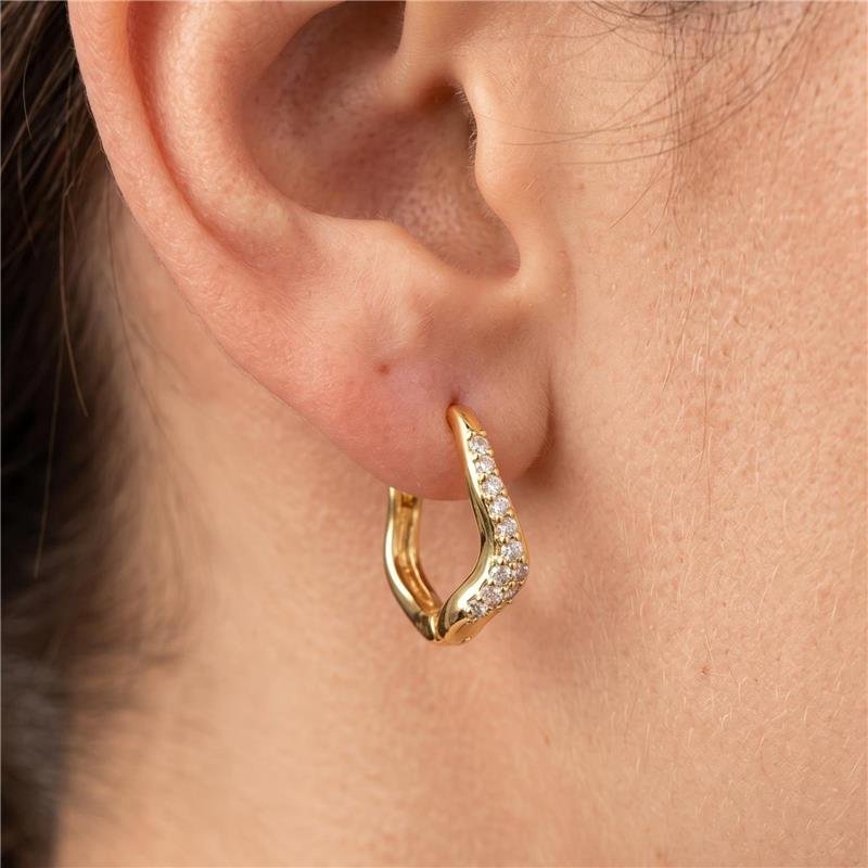 BRINCO ARGOLA CRAVEJADA FOLHEADA A OURO 18K
