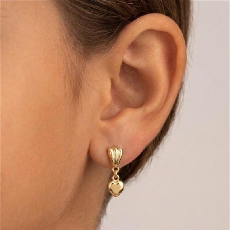BRINCO INFANTIL CORAÇÃO LISO FOLHEADO A OURO 18K