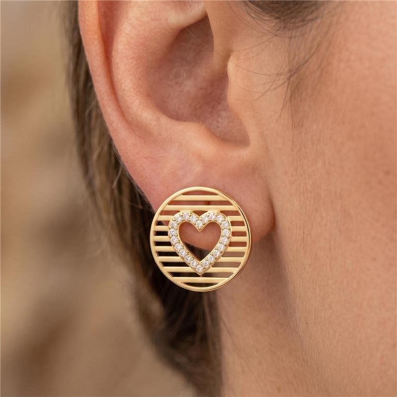 BRINCO ORGÂNICO CORAÇÃO FOLHEADO A OURO 18K 