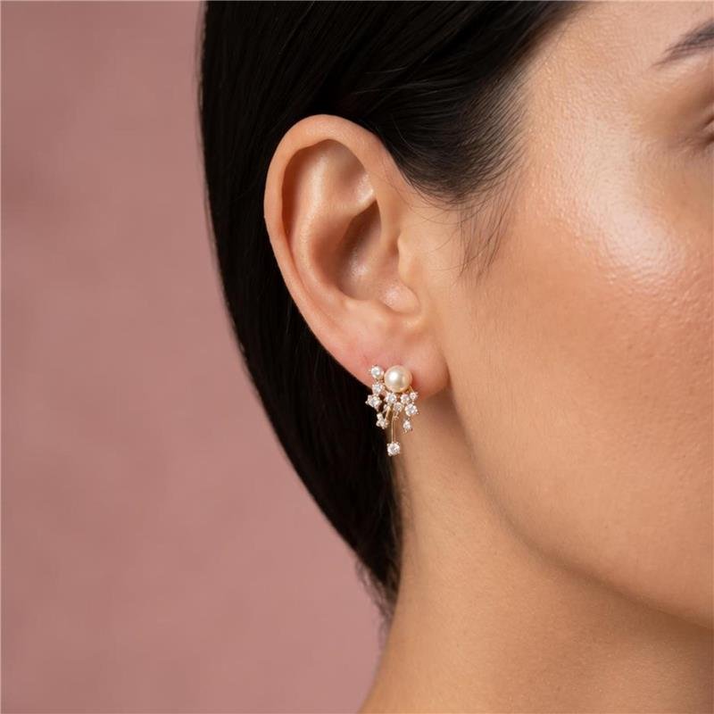 BRINCO PÉROLA FOLHEADO A OURO 18K 