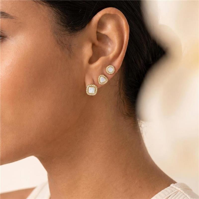 BRINCO TRIO CRAVEJADO FOLHEADO A OURO 18K 