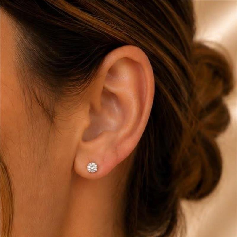 BRINCO PONTO DE LUZ 6MM FOLHEADO A OURO 18K 