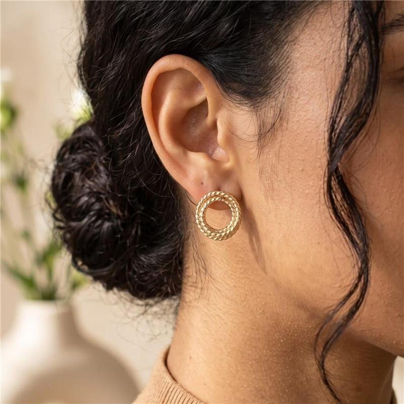 BRINCO NÓ DIAMANTADO FOLHEADO A OURO 18K