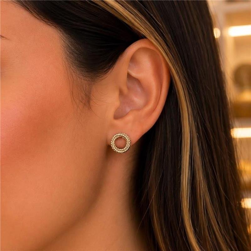 BRINCO NÓ DIAMANTADO FOLHEADO A OURO 18K 