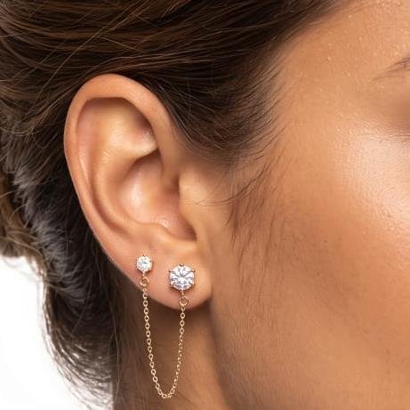 BRINCO PONTO DE LUZ COM PENDENTE FOLHEADO A OURO 18K 