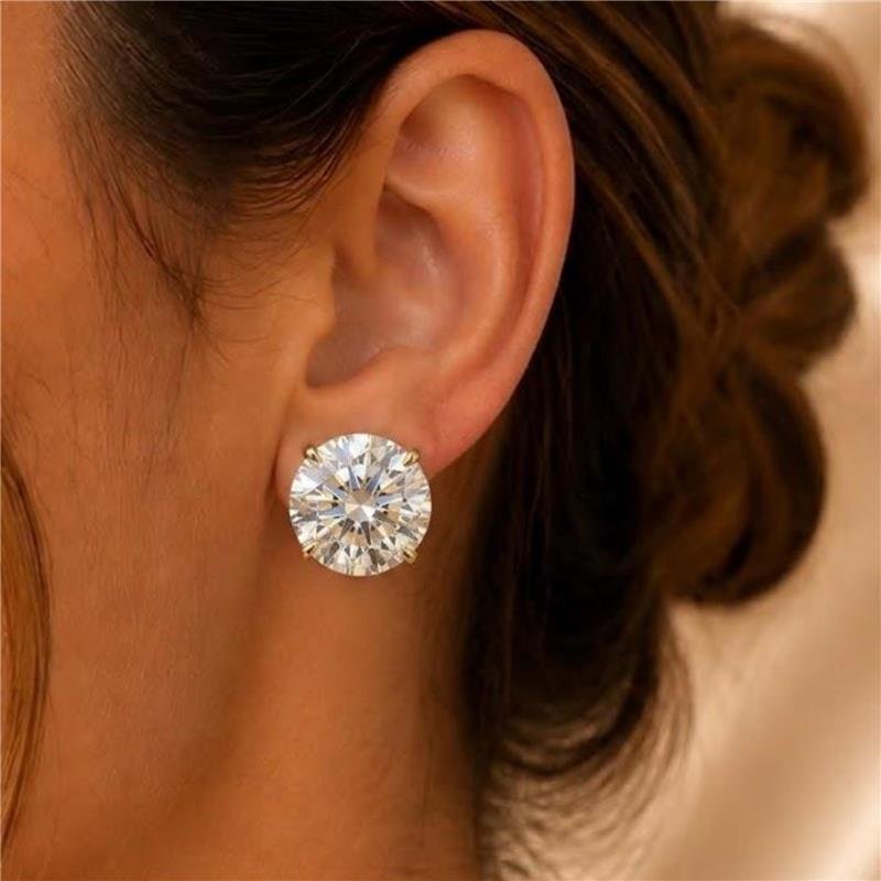 BRINCO PONTO DE LUZ 1CM FOLHEADO A OURO 18K 
