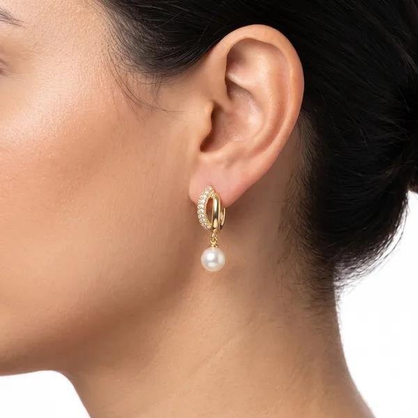 BRINCO PÉROLA FOLHEADO A OURO 18K 