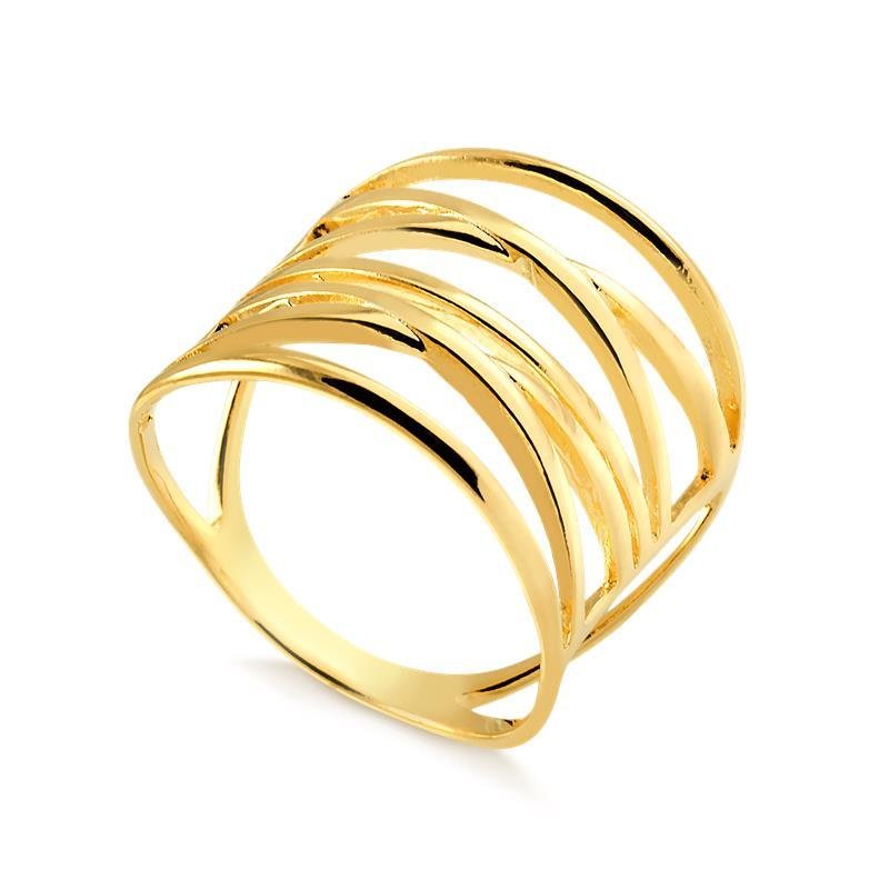 ANEL VAZADO DESIGN 2 X FOLHEADO A OURO 18K