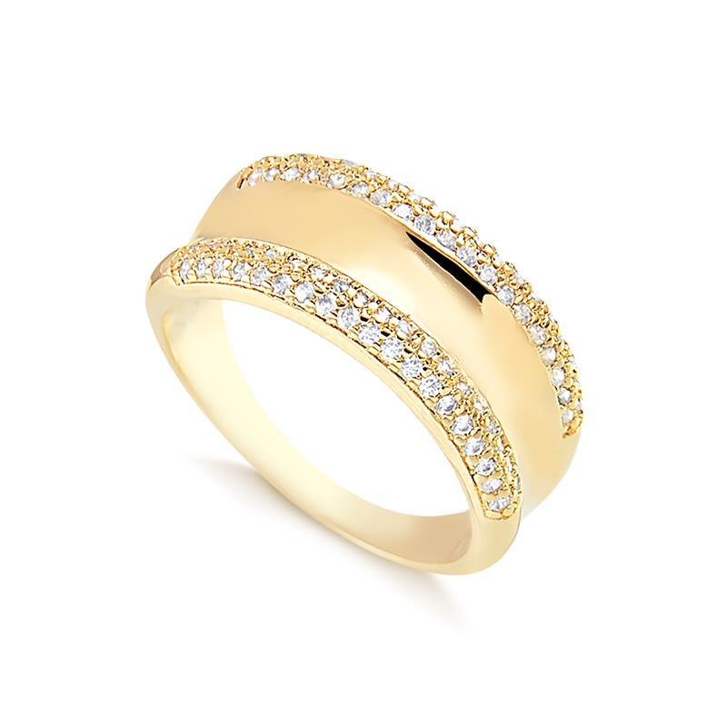 ANEL CRAVEJADO FOLHEADO A OURO 18K