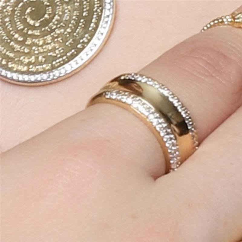 ANEL CRAVEJADO FOLHEADO A OURO 18K