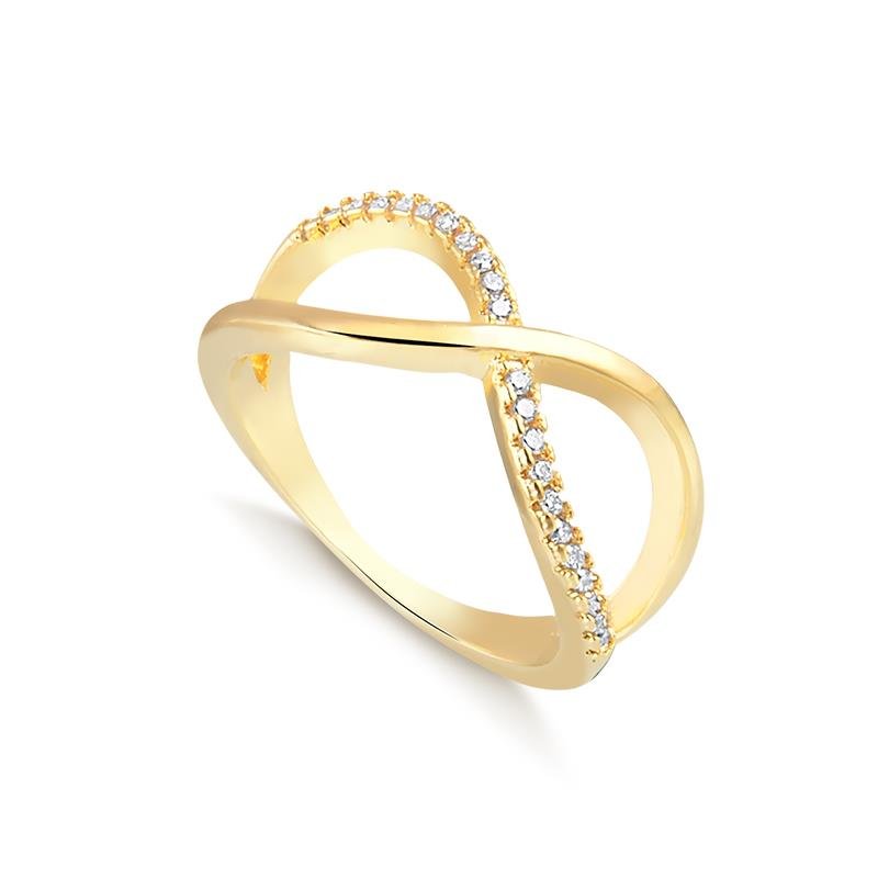 ANEL INFINITO FOLHEADO A OURO 18K