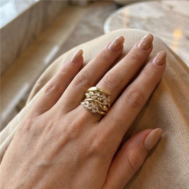 ANEL PEDRAS FOLHEADO A OURO 18K 