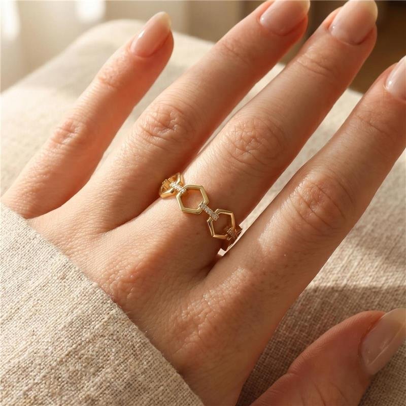 ANEL CORRENTE FOLHEADO A OURO 18K 