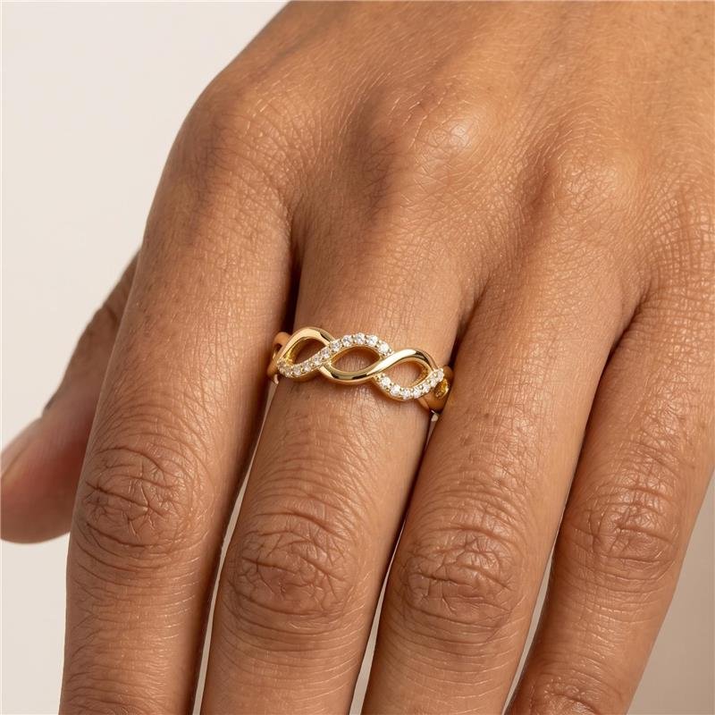 ANEL CORRENTE CRAVEJADO FOLHEADO A OURO 18K 