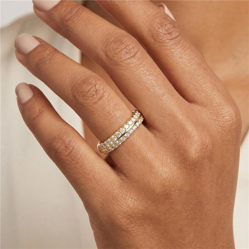 ANEL CRAVEJADO FOLHEADO A OURO 18K 