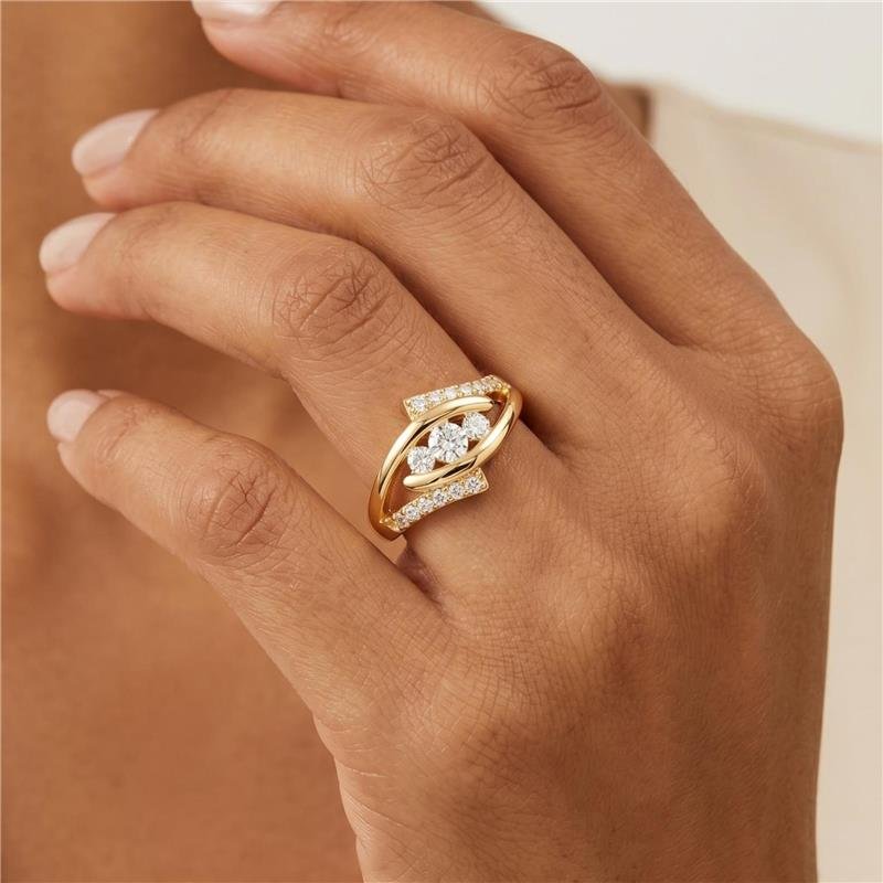 ANEL CRAVEJADO FOLHEADO A OURO 18K 