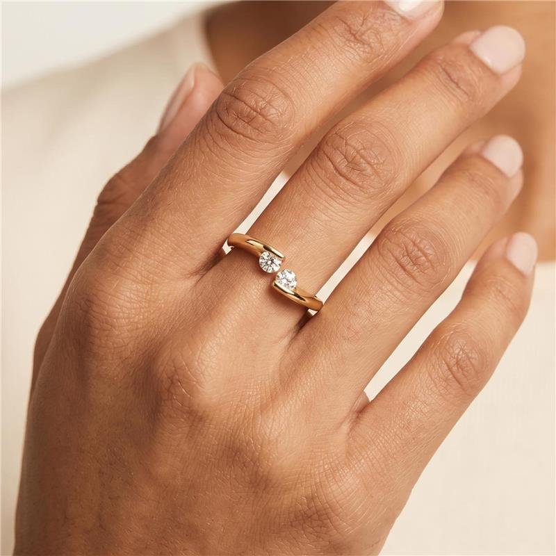 ANEL ZIRCÔNIA FOLHEADO A OURO 18K 