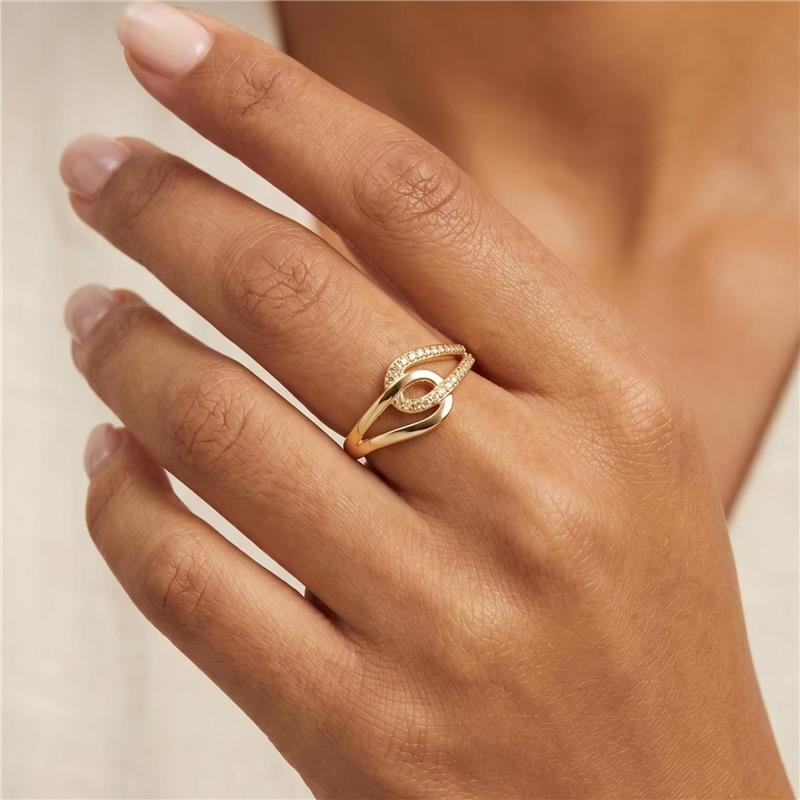 ANEL CRAVEJADO FOLHEADO A OURO 18K 