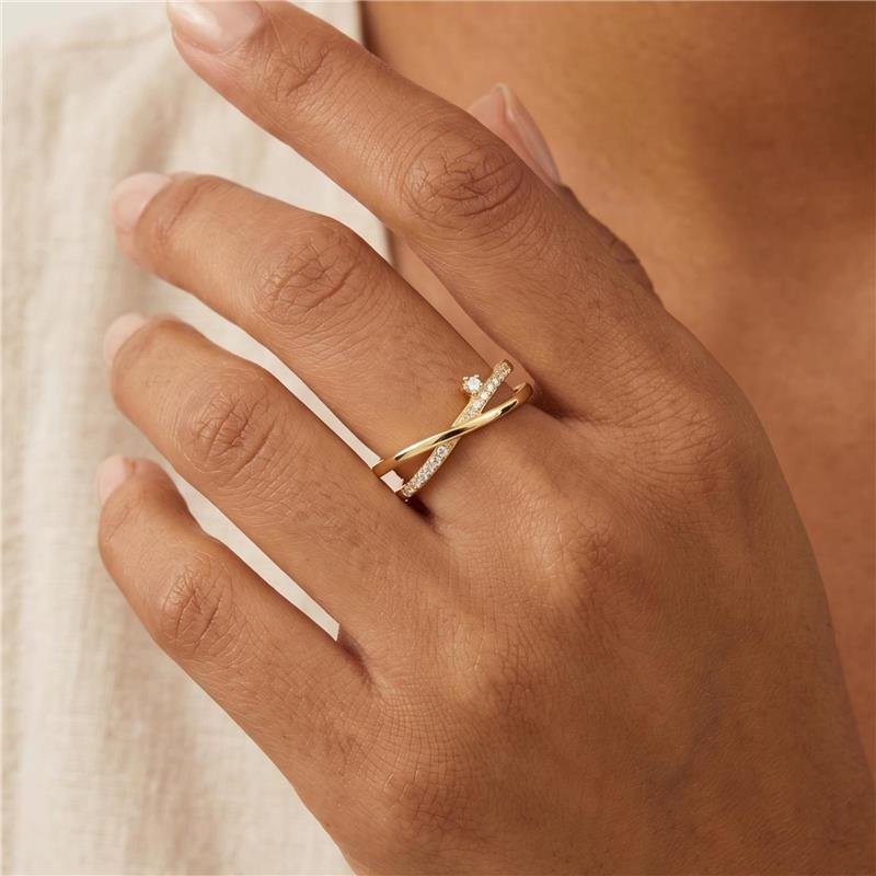 ANEL CRAVEJADO FOLHEADO A OURO 18K 