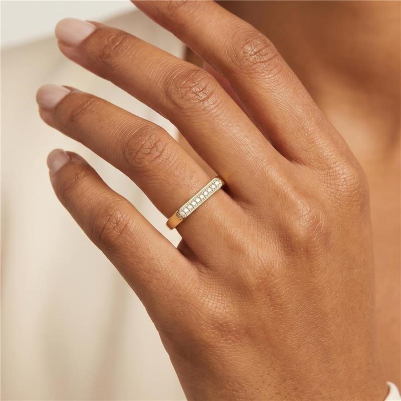ANEL CRAVEJADO FOLHEADO A OURO 18K 
