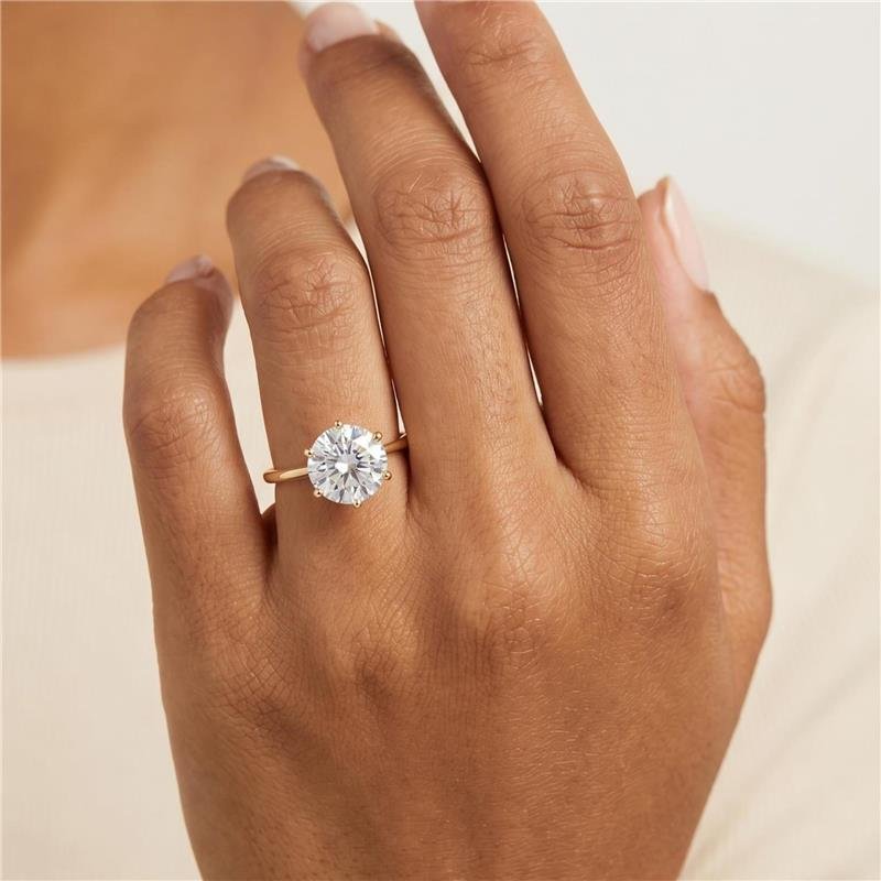 ANEL SOLITÁRIO ZIRCÔNIA 1CM FOLHEADO A OURO 18K 