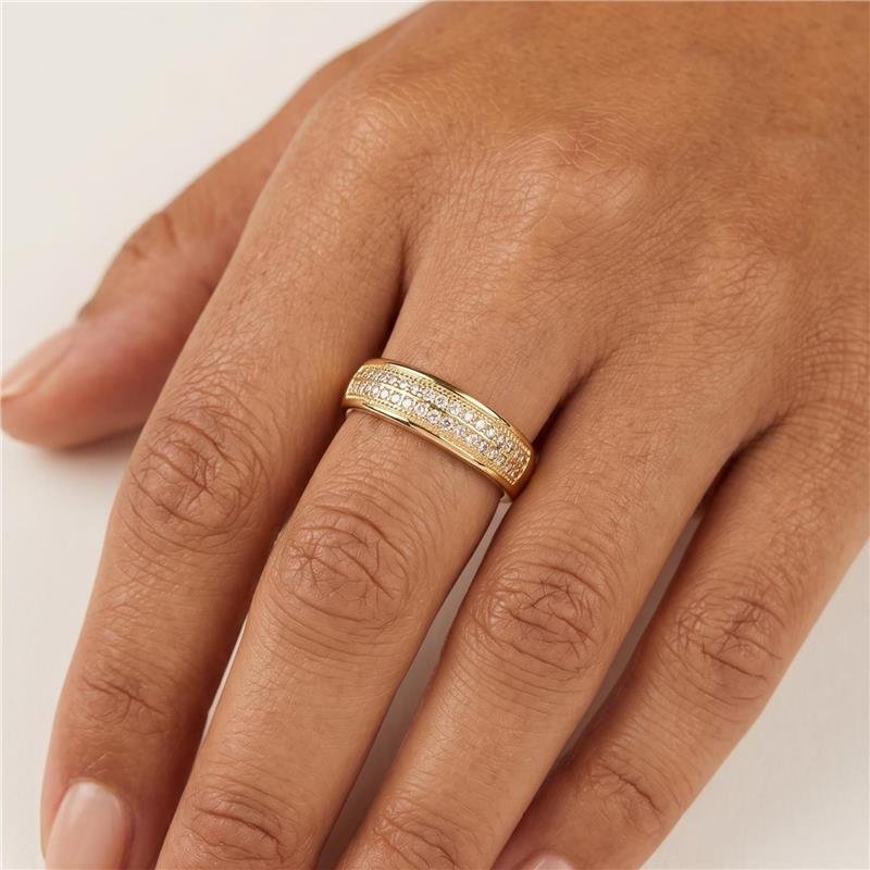 ANEL CRAVEJADO FOLHEADO A OURO 18K