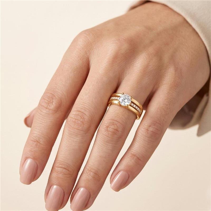ANEL CRAVEJADO FOLHEADO A OURO 18K 