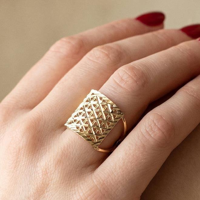 ANEL RÉPLICA FOLHEADO A OURO 18K 