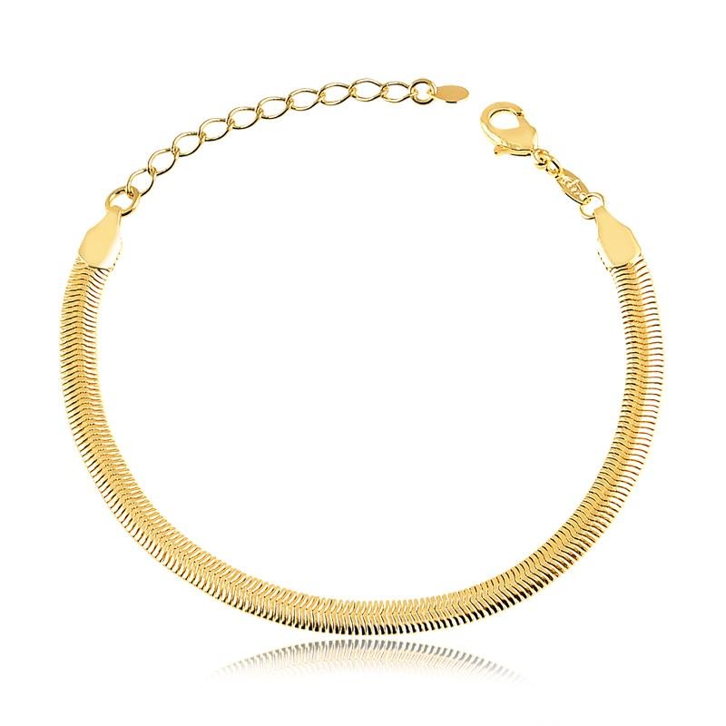 PULSEIRA SALAMANDRA FOLHEADA A OURO 18K