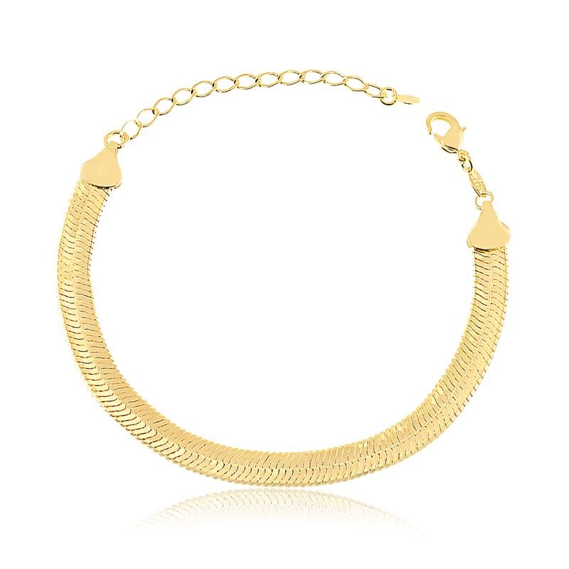 PULSEIRA FITA FOLHEADA A OURO 18K