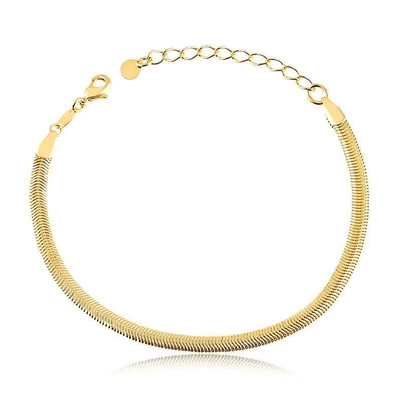 PULSEIRA SALAMANDRA FOLHEADA A OURO 18K