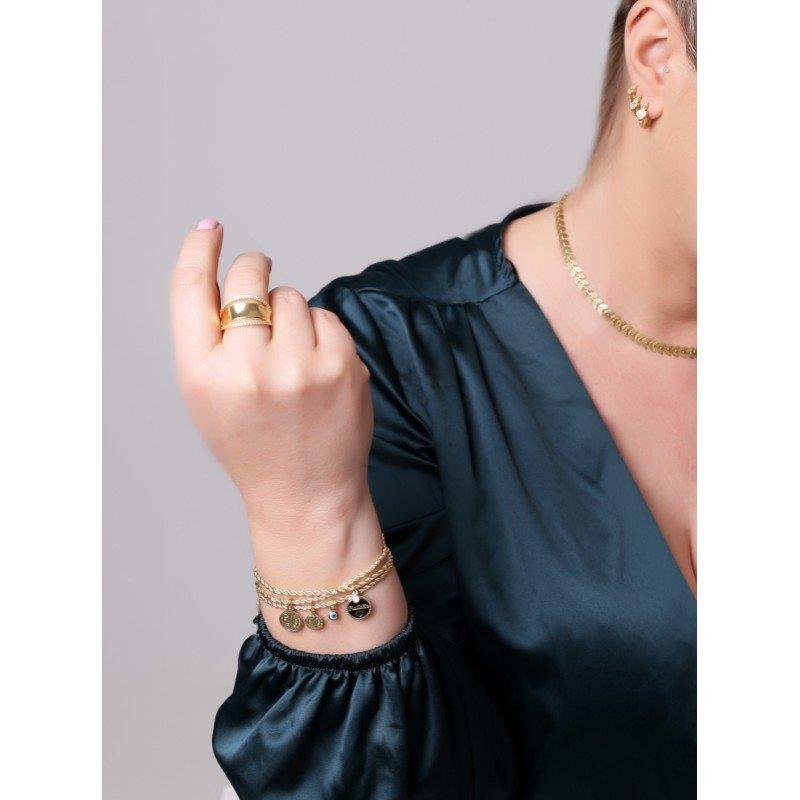 PULSEIRA CORDÃO BAIANO COM PINGENTE DE SÃO BENTO FOLHEADA A OURO 18K