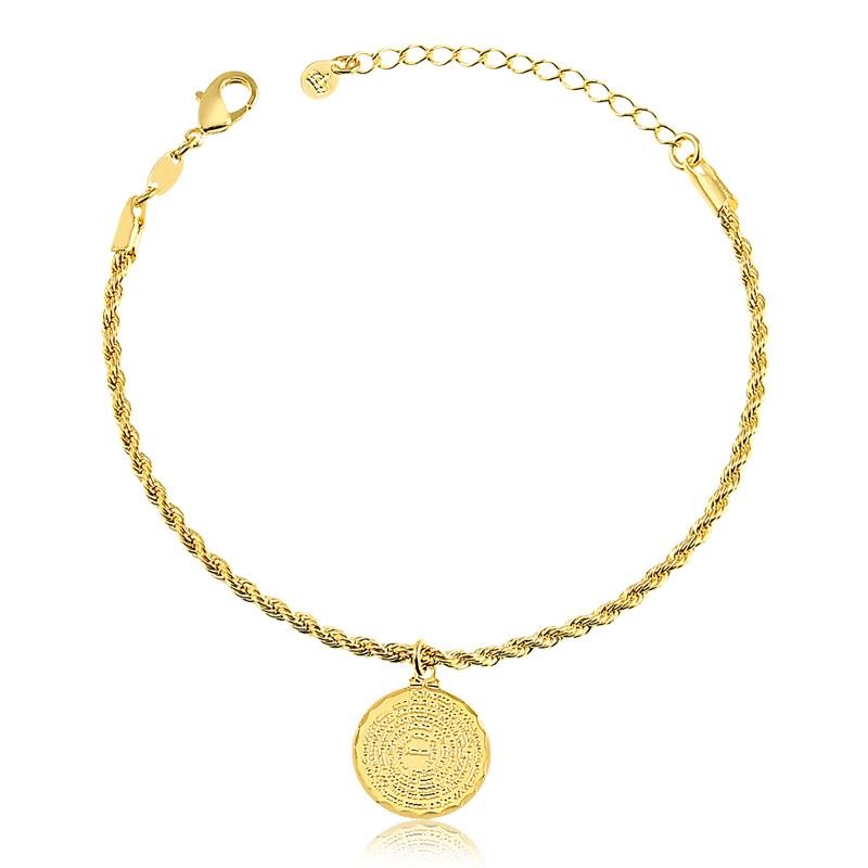 PULSEIRA COM PAI NOSSO FOLHEADA A OURO 18K