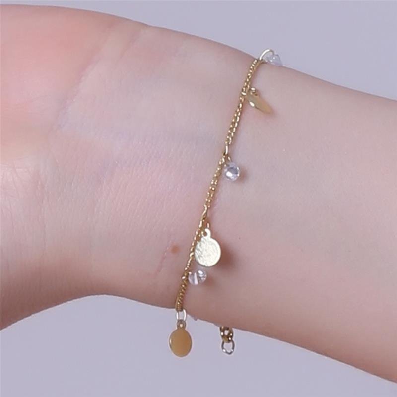 PULSEIRA DE CHAPINHA COM PEDRAS DE ZICÔNIA FOLHEADO A OURO 18K