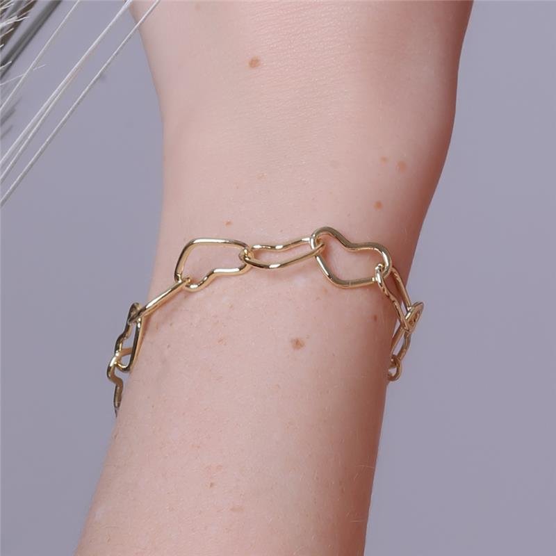 PULSEIRA CORAÇÕES FOLHEADO A OURO 18K