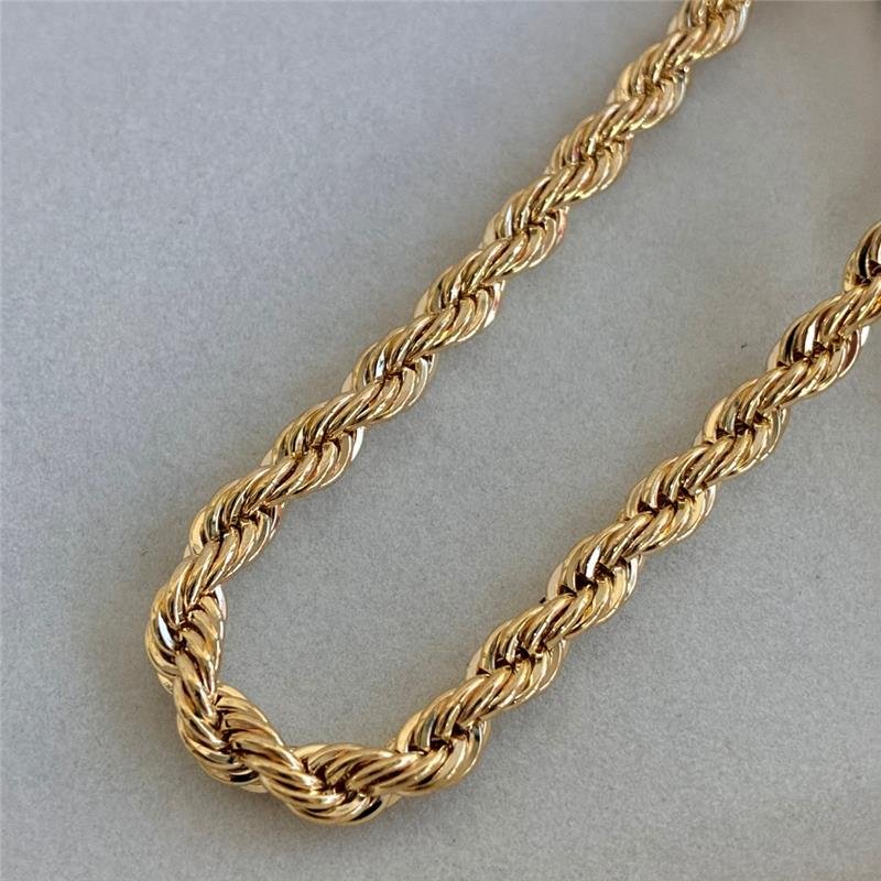 PULSEIRA CORDÃO BAIANO 5MM FOLHEADA A OURO 18K